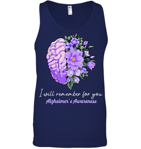 Image of I Will Remember For You Purple Ribbon Alzheimers Awareness