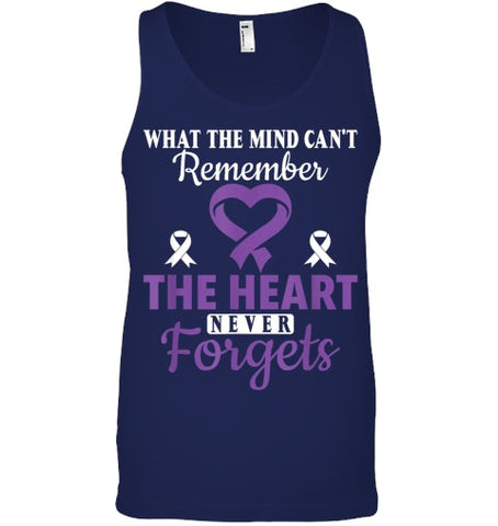 Image of The Heart Never Forgets Alzheimer's Awareness Purple Ribbon