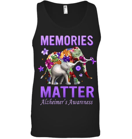 Image of Alzheimers Awareness Memories Matter Purple Elephant Womens T Shirt