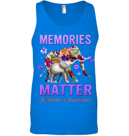 Image of Alzheimers Awareness Memories Matter Purple Elephant Womens T Shirt