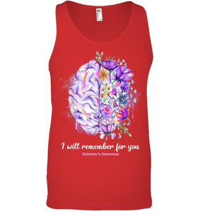 I Will Remember For You Brain Alzheimer s Awareness T Shirt