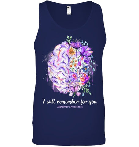 Image of I Will Remember For You Brain Alzheimer s Awareness T Shirt