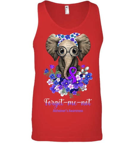 Image of Forget me not Alzheimer s Awareness Elephant Flower T Shirt