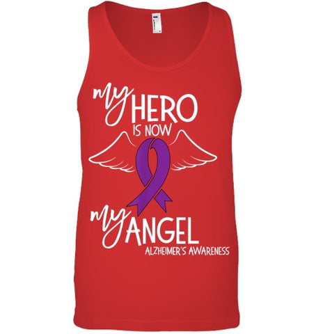 Image of My Hero is now my Angel Alzheimers Awareness T Shirt T shirt T Shirt