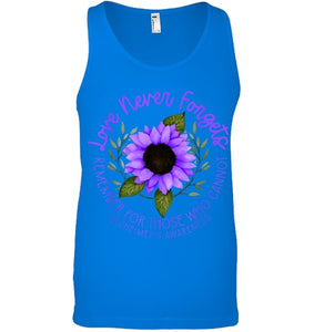 Alzheimer Awareness Tee for Men and Women Purple sunflower T Shirt