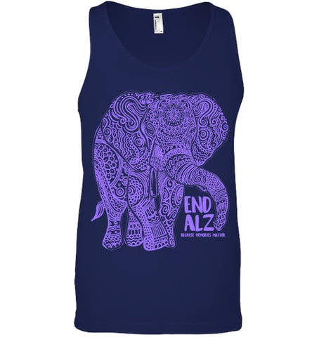 Image of Purple Elephant Alzheimer Awareness Apparel & gifts, END ALZ T Shirt