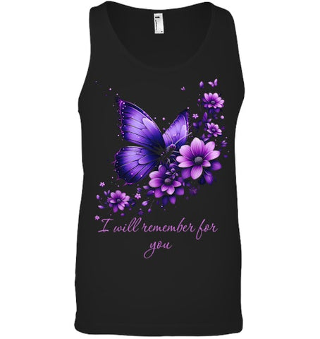 Image of Butterfly I Will Remember For You Alzheimer s Awareness T Shirt