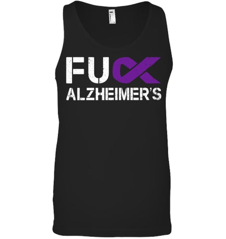 Image of Fuck FU Alzheimer s Awareness Month Purple Ribbon Fighter T Shirt