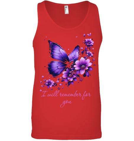 Image of Butterfly I Will Remember For You Alzheimer s Awareness T Shirt