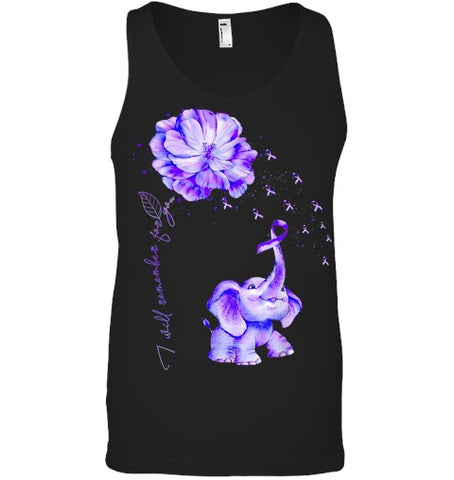 Image of I ll Remember For You Purple Elephant Alzheimer s Awareness T Shirt