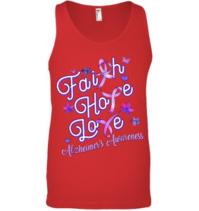 Alzheimer s Awareness Purple Ribbon Products Faith Hope Love T Shirt