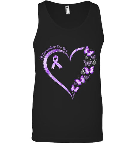 Image of I ll Remember For You Purple Butterfly Alzheimer s Awareness T Shirt