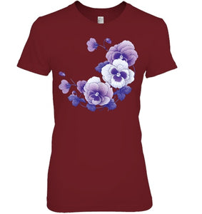 alzheimer purple floral pansy alzheimer s awareness T Shirt