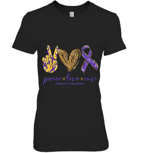 Peace Love Cure Alzheimer s Awareness T Shirt