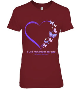 I Will Remember For You Butterfly Alzheimer s Awareness T Shirt