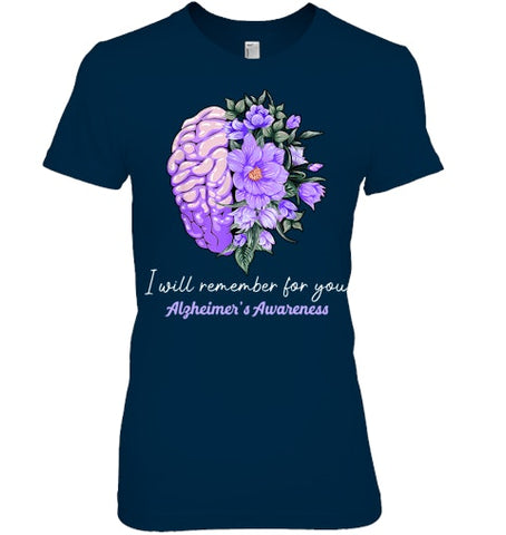 Image of I Will Remember For You Purple Ribbon Alzheimers Awareness