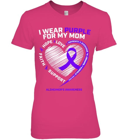 Image of Purple Alzheimers Awareness Products Mom Gifts Men Women T Shirt