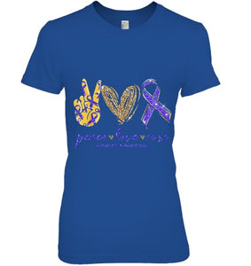 Peace Love Cure Alzheimer s Awareness T Shirt