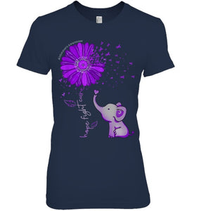 Hope Fight Cure Elephant Alzheimer s Purple Ribbon T Shirt