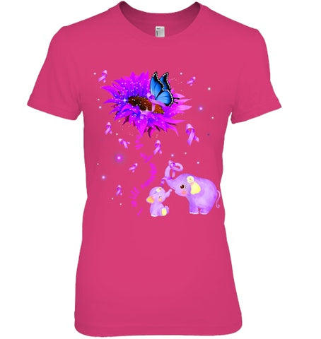 Image of I Will Remember For You Elephant Flower Alzheimers Awareness T Shirt