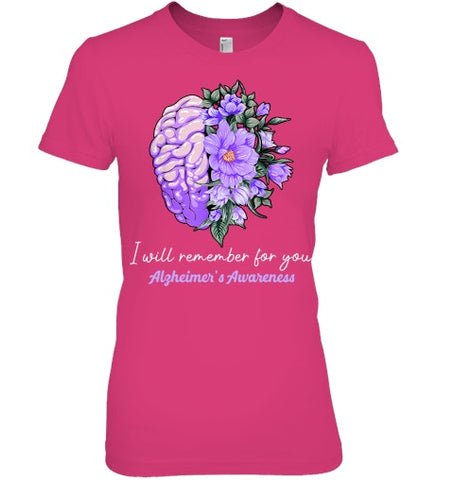 Image of I Will Remember For You Purple Ribbon Alzheimers Awareness