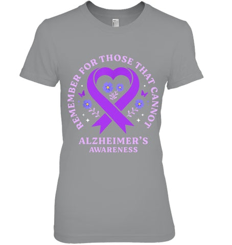 Image of Remember For Those That Cannot Alzheimer s Awareness Ribbon T Shirt