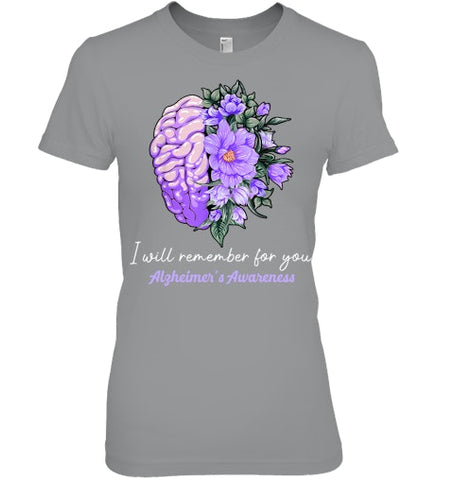 Image of I Will Remember For You Purple Ribbon Alzheimers Awareness