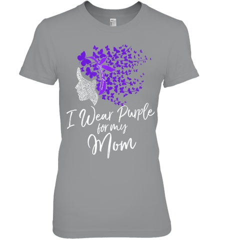 Image of I Wear Purple For My Mom Shirt Alzheimer s Awareness Gift