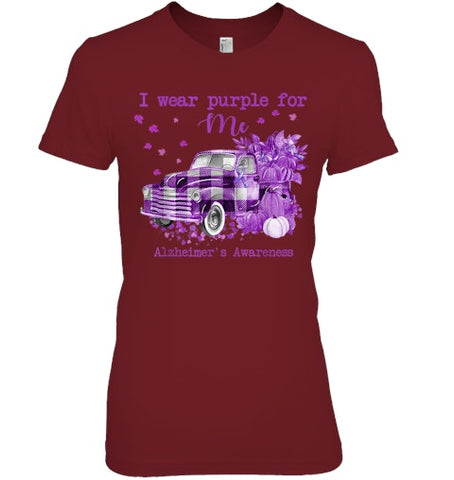 Image of I Wear Purple Pumpkin Truck For Me Alzheimer's Awareness