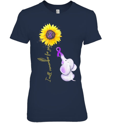 Image of Elephant I Will Remember For You Sunflower Alzheimer T Shirt