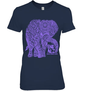 Purple Elephant Alzheimer Awareness Apparel & gifts, END ALZ T Shirt