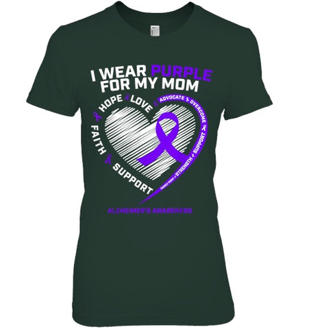 Image of Purple Alzheimers Awareness Products Mom Gifts Men Women T Shirt