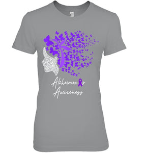 Alzheimer s Awareness Shirt Alzheimers Purple Butterflies T Shirt