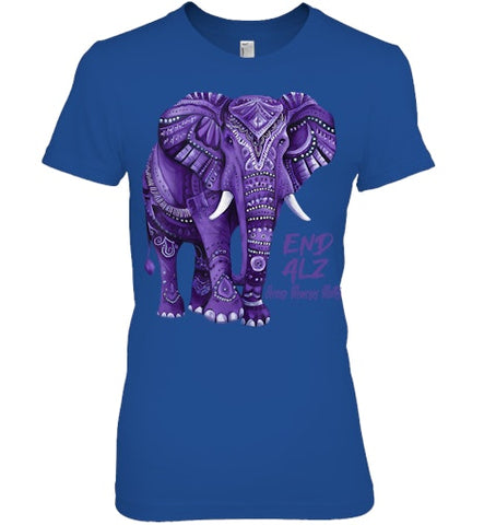 Image of Alzheimers Awareness Purple Elephant Awareness T Shirt