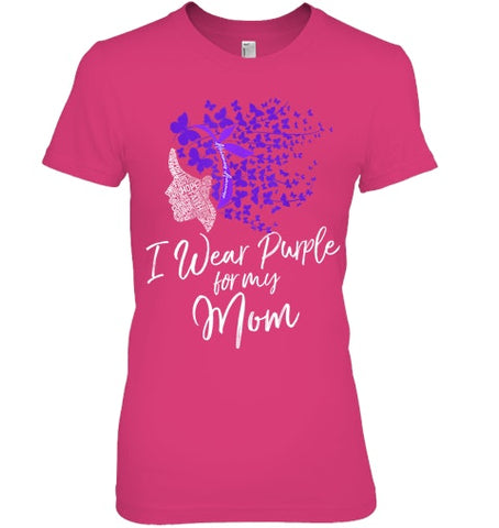 Image of I Wear Purple For My Mom Shirt Alzheimer s Awareness Gift