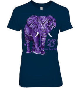 Alzheimers Awareness Purple Elephant Awareness T Shirt