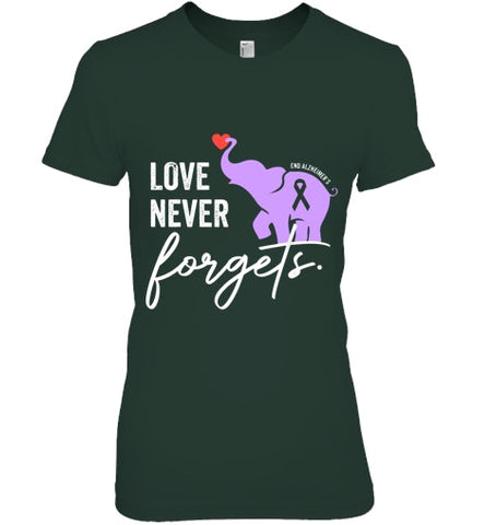 Image of End Alzheimers Shirt Love Never Forgets Alzheimers Awareness T Shirt