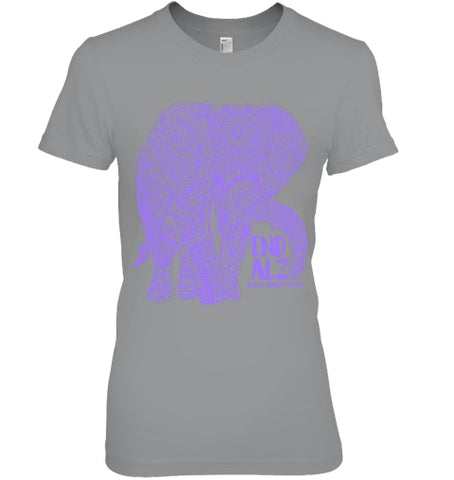 Image of Purple Elephant Alzheimer Awareness Apparel & gifts, END ALZ T Shirt