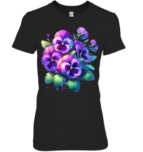 Alzheimer purple floral pansy dementia alzheimer s awareness T Shirt