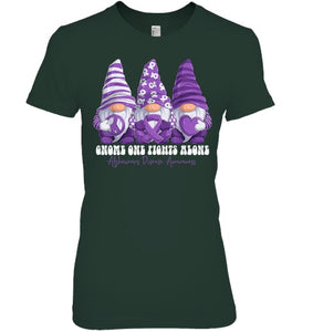 Alzheimer s Disease Awareness Month Purple Ribbon Gnomies T Shirt