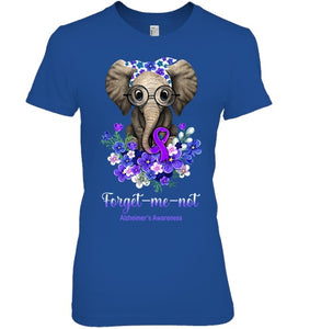 Forget me not Alzheimer s Awareness Elephant Flower T Shirt