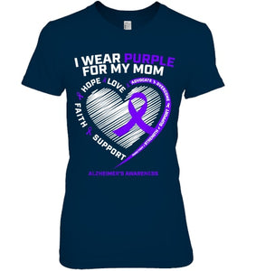 Purple Alzheimers Awareness Products Mom Gifts Men Women T Shirt