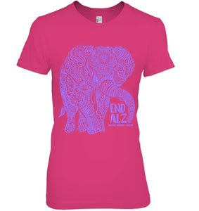 Purple Elephant Alzheimer Awareness Apparel & gifts, END ALZ T Shirt