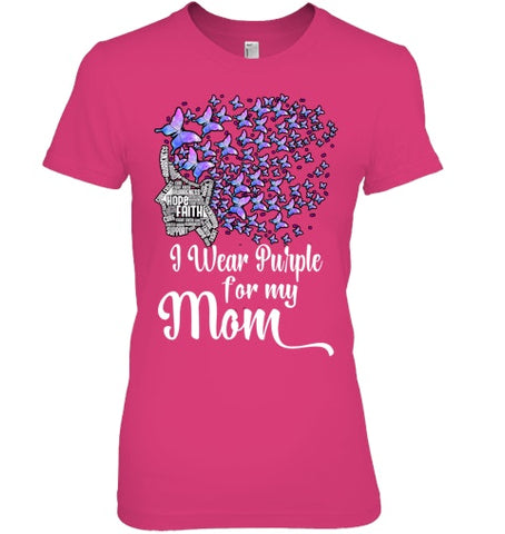 Image of I Wear Purple For My Mom Alzheimers T Shirt