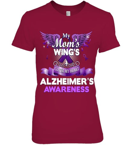 Image of Alzheimer s Awareness Products Mom s Wings Cover My Heart T Shirt