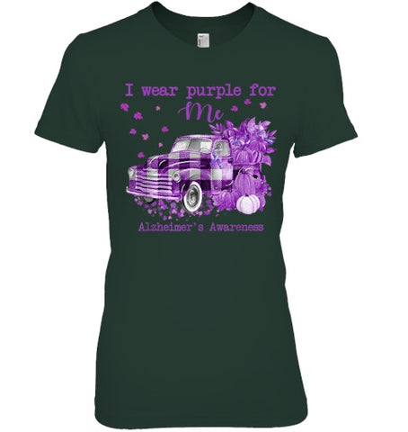 Image of I Wear Purple Pumpkin Truck For Me Alzheimer's Awareness