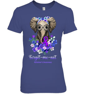 Forget me not Alzheimer s Awareness Elephant Flower T Shirt