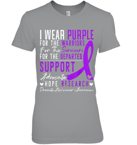 Image of I Wear Purple Alzheimer s Awareness Dementia Disease T Shirt