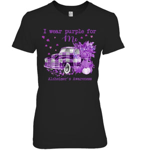 I Wear Purple Pumpkin Truck For Me Alzheimer's Awareness