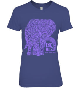 Purple Elephant Alzheimer Awareness Apparel & gifts, END ALZ T Shirt